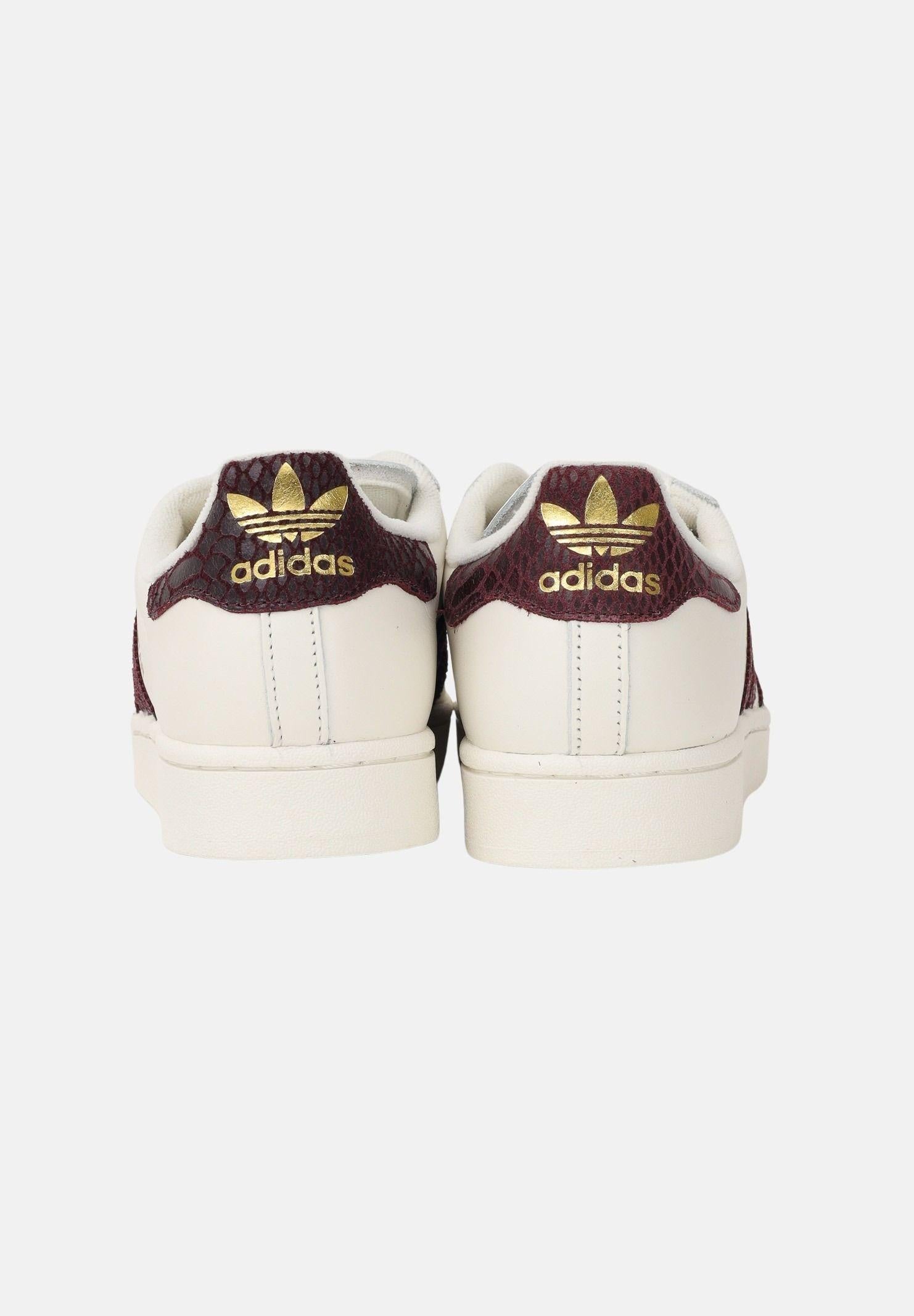 ADIDAS ORIGINALS Sneakers SUPERSTAR II panna e bordeaux per uomo e donna KI3570 . ADIDAS ORIGINALS 