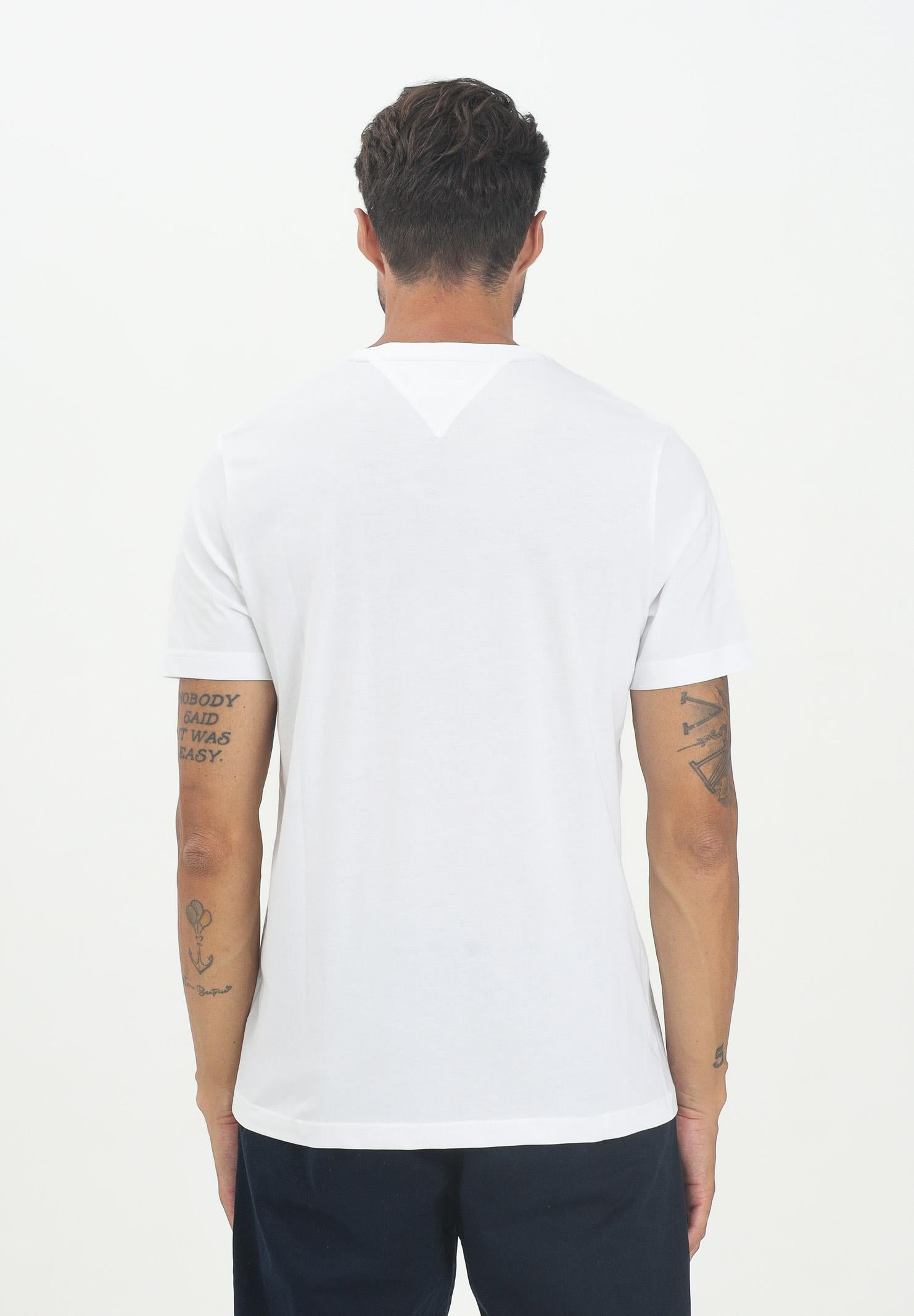 Tommy Hilfiger T-shirt Bianca da Uomo con Logo