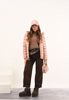 BLAUER Piumino ELLIS rosa da donna con cuciture nastrate a righe orizzontale 25WBLDC02177-007284 520GG BLAUER 