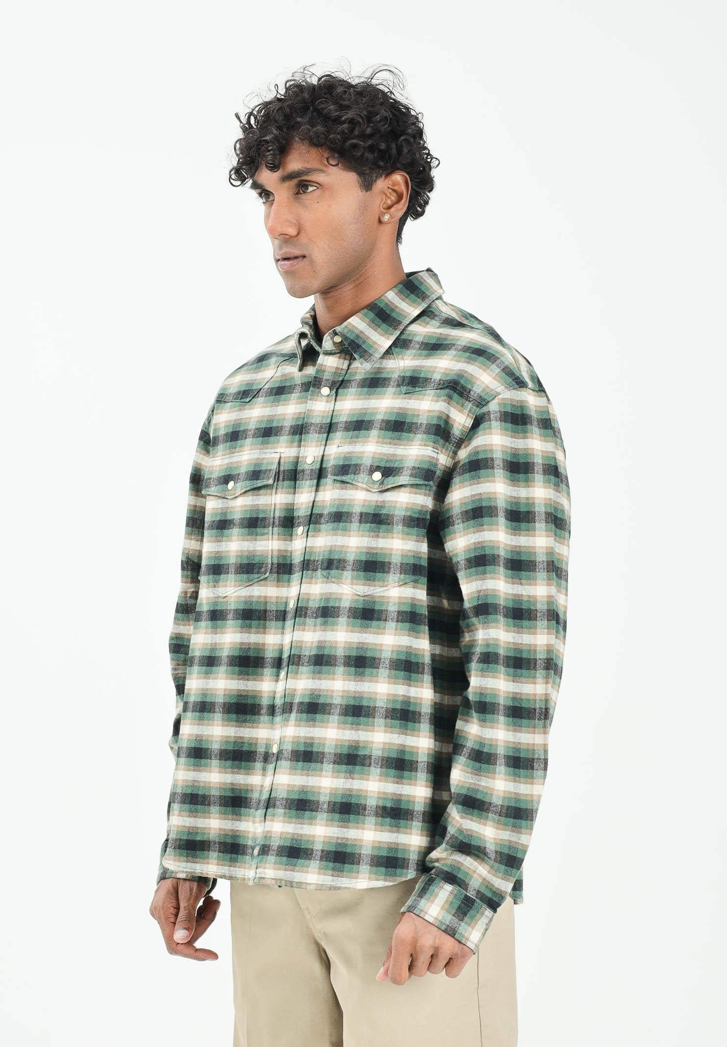 DICKIES Camicia a manica lunga JOHNSONVILLE verde da uomo DK0A87PWPIN1  DIckies 