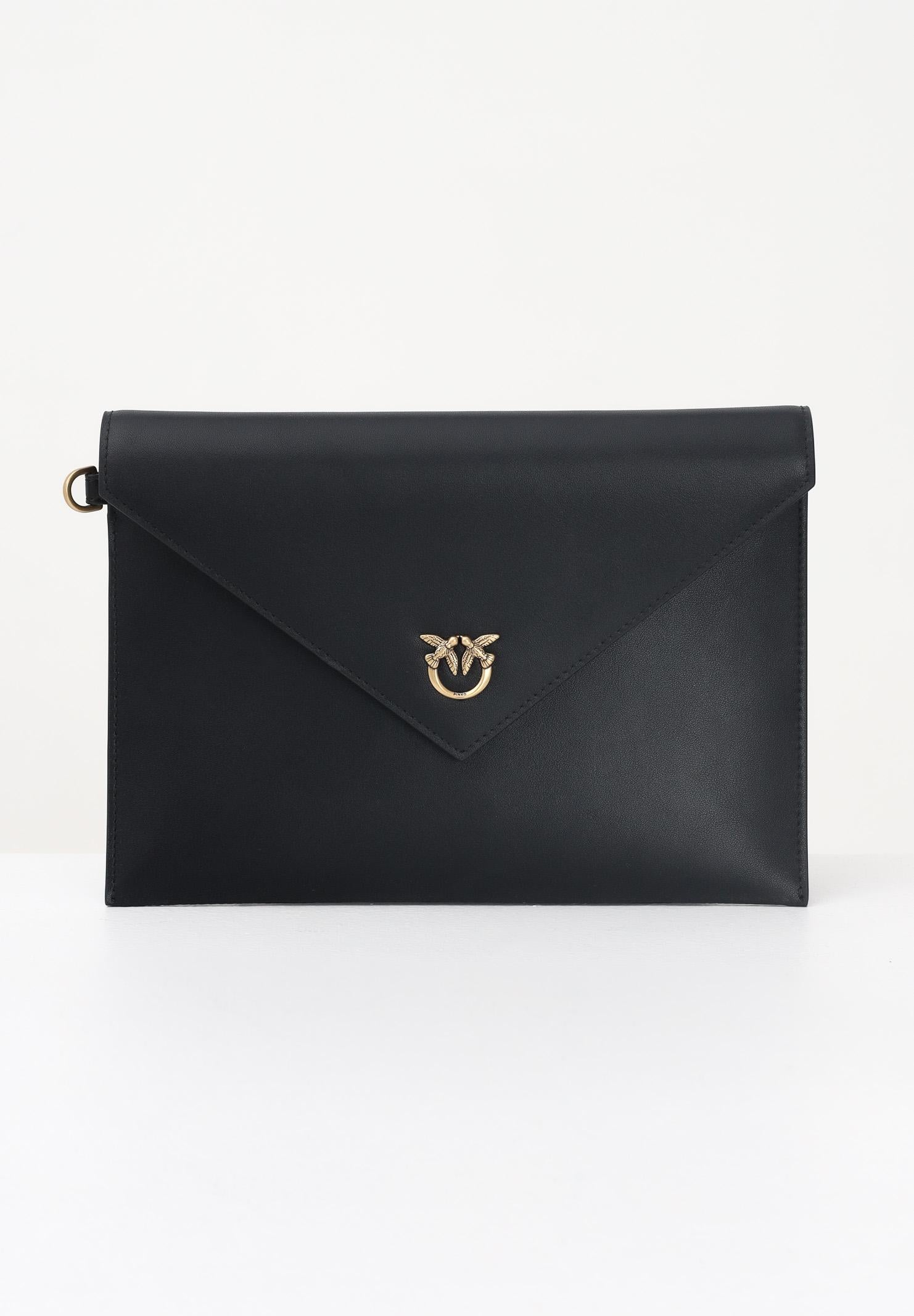 PINKO Pochette Flat Purse Handle nera da donna 104820A0F1 Z99Q PINKO 