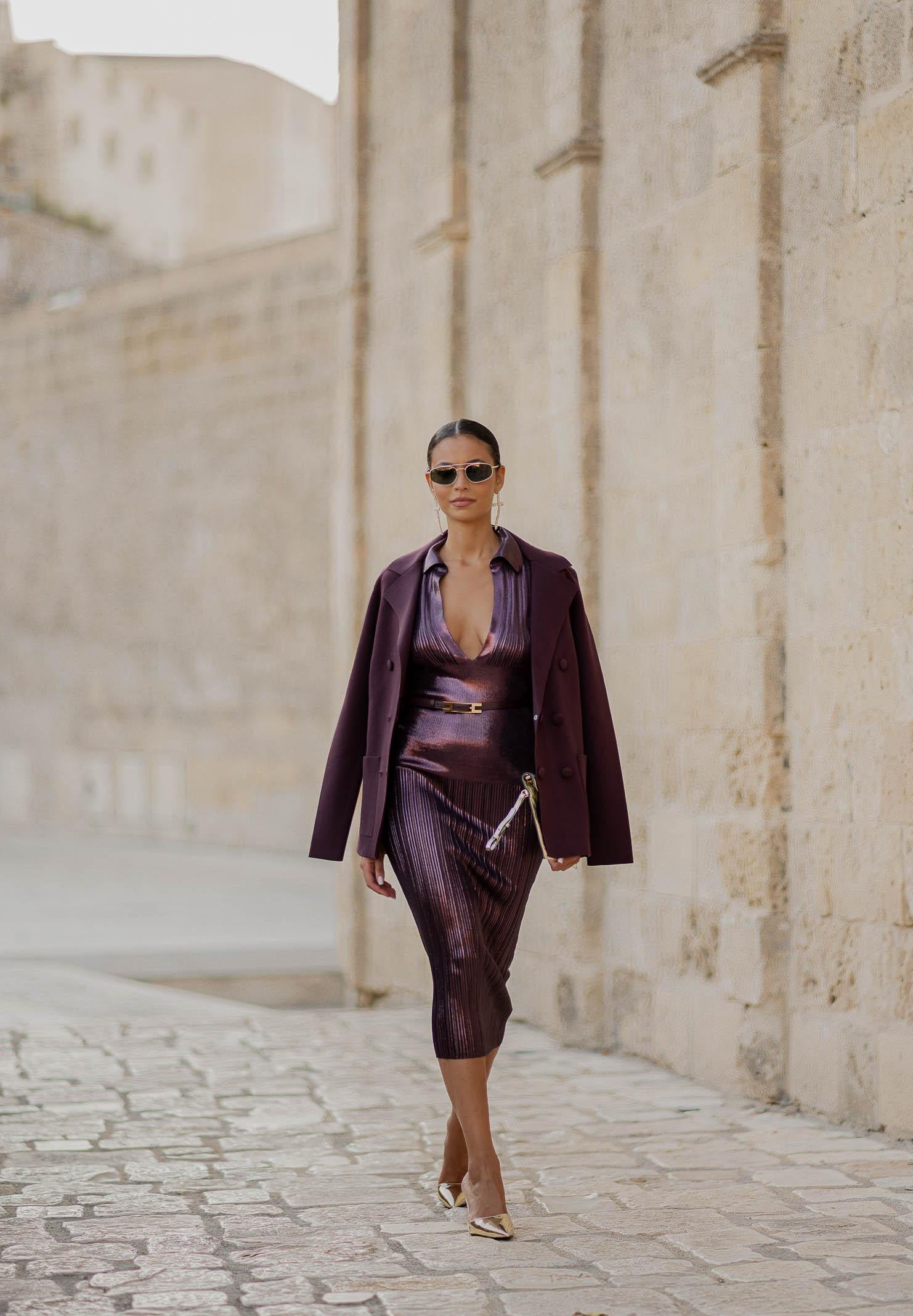 ELISABETTA FRANCHI Giacca doppiopetto realizzata in maglia bordeaux da donna MK52S57E2 EA4 ELISABETTA FRANCHI 