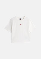 TOMMY JEANS t-shirt Tommy Badge Boxy Crew Neck T-Shirt ecru bianco, donna. DW0DW22202 YBL TOMMY JEANS 