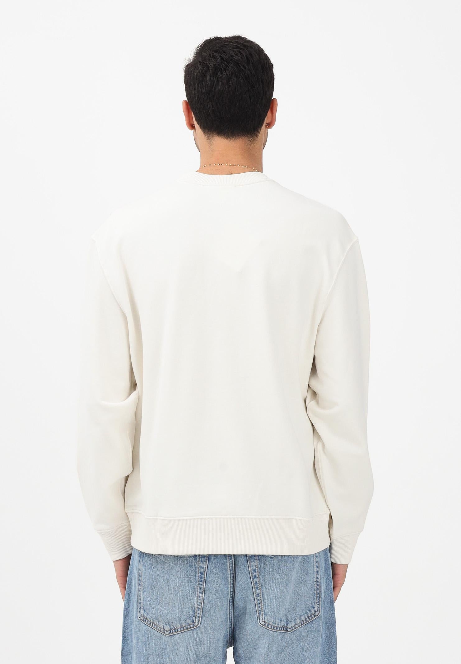 CALVIN KLEIN JEANS Felpa girocollo panna da uomo con logo LV04RC296GYAS . CALVIN KLEIN JEANS 