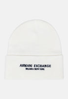 ARMANI EXCHANGE Berretto di lana bianco da uomo con ricamo logo XM001637AF16950 U0009 ARMANI EXCHANGE 