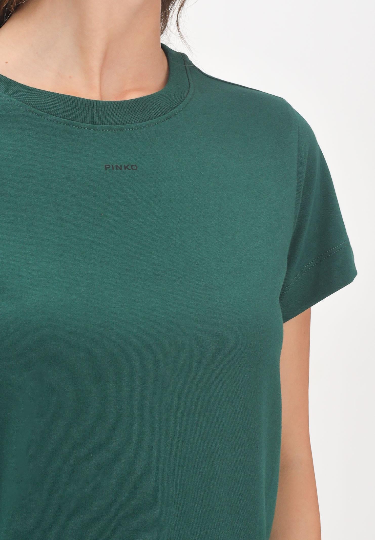 PINKO T-shirt a manica corta verde da donna con logo – Pavidas