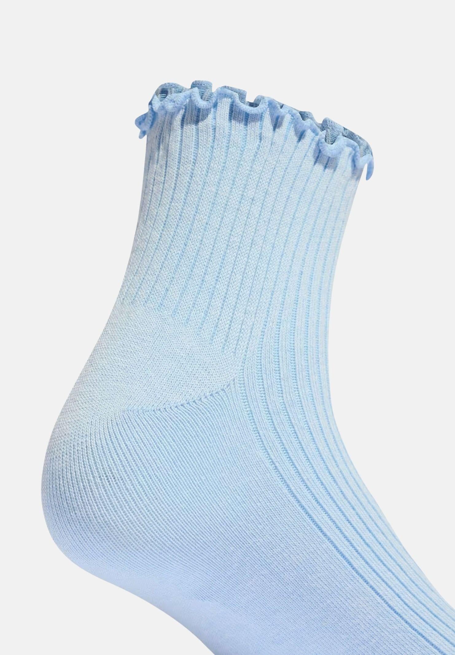 ADIDAS ORIGINALS Calzini (2 paia) RUFFLE QUARTER azzurro e panna da donna KD8368 . ADIDAS ORIGINALS 