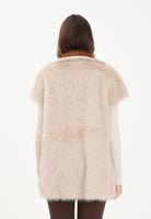 MEHRAN Pelliccia smanicata reversibile beige da donna 25235BRWBIS BRWBIS MEHRAN 