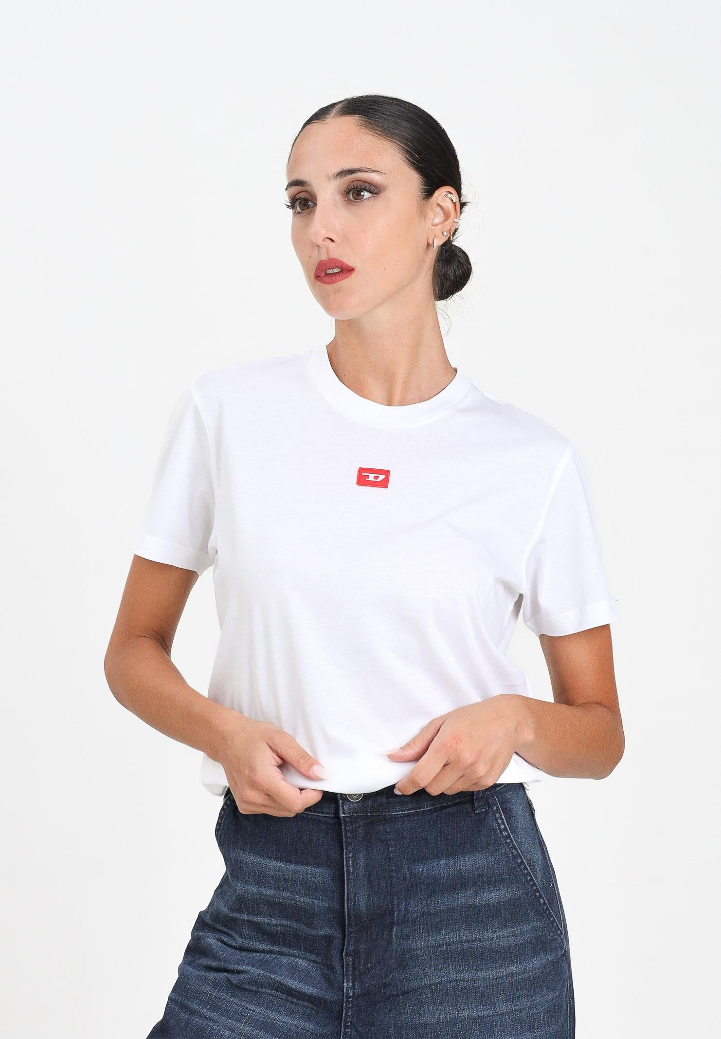 DIESEL T-shirt a manica corta bianca per donna, ragazzi e bambini con logo J025010GRAI K100 DIESEL 