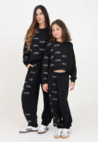 Pantalone sportivo nero per donna e bambina con stampa logo in strass DQ2681D009B DQ900 DSQUARED2 