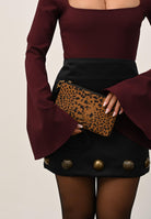 PINKO Borsa a tracolla cuoio da donna in Suede Leopardato 104277A32A M35Q PINKO 