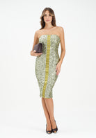 ELISABETTA FRANCHI Abito midi verde da donna completamente ricoperto di paillettes AB88357E2 EA9 ELISABETTA FRANCHI 
