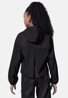 JORDAN Felpa con zip in tessuto utility nera da bambina con logo 45D693 023 JORDAN 