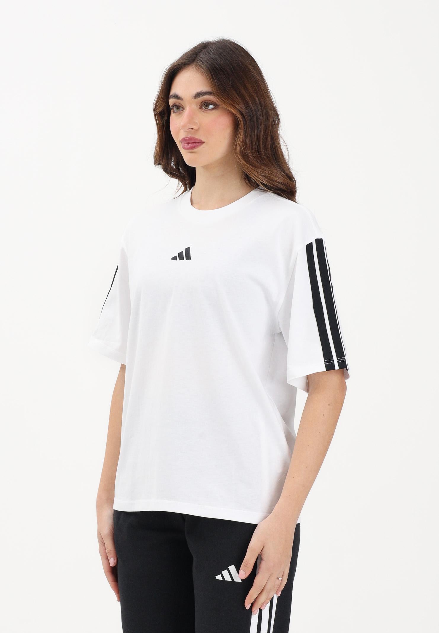 ADIDAS PERFORMANCE T-shirt a manica corta Essentials 3-Stripes Boyfriend bianca da donna JE1211 . ADIDAS PERFORMANCE 