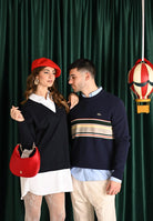 ELISABETTA FRANCHI Abito corto da donna composto da camicia bianca e maglia blu AM09T56E2 EF7 ELISABETTA FRANCHI 