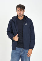 EA7 Giacca a vento blu da uomo con logo 7M000790AF13190 UB102 EA7 