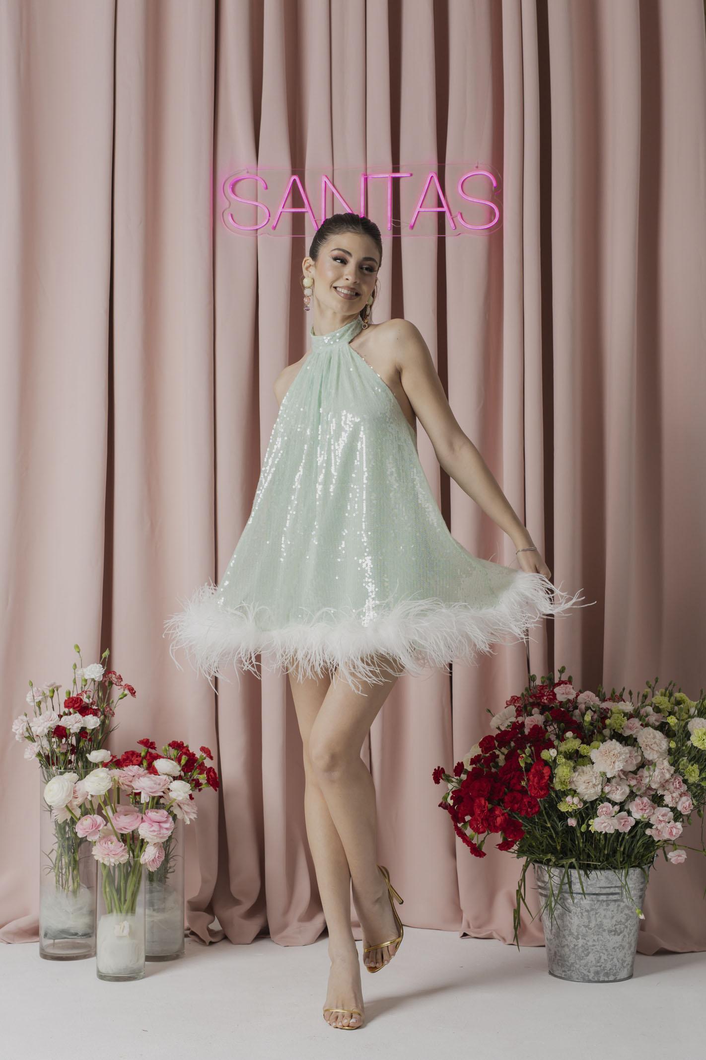 SANTAS Abito corto CUPCAKES verde menta da donna PV25016 VERDE SANTAS 