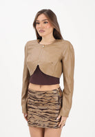 ELISABETTA FRANCHI Giubbotto in ecopelle argilla da donna GI24062E2 229 ELISABETTA FRANCHI 