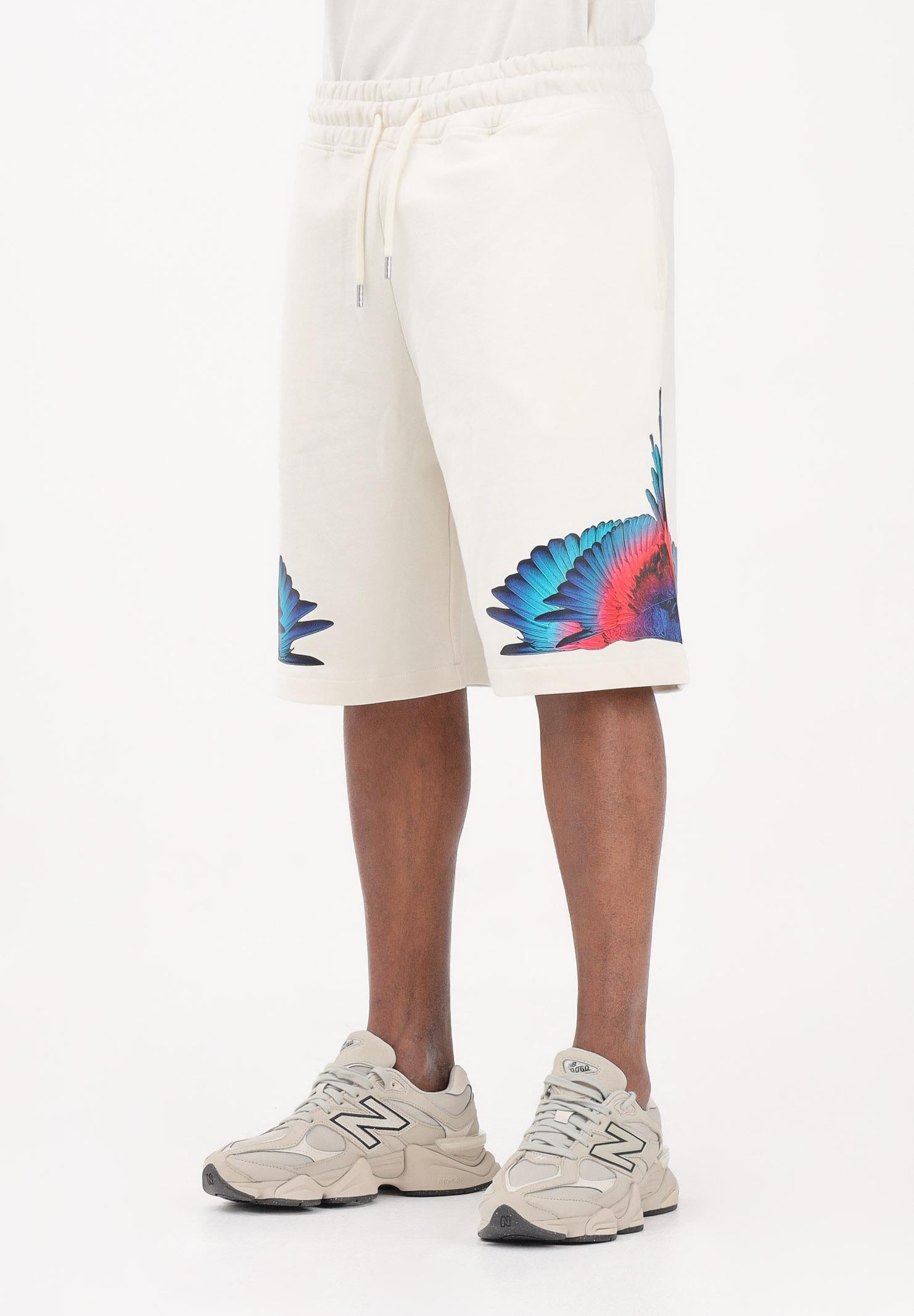MARCELO BURLON COUNTY OF MILAN Shorts panna da uomo con stampa S6CMMABE027 412 MARCELO BURLON COUNTY OF MILAN 