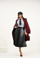 ELISABETTA FRANCHI Gonna midi nera da donna con dettagli logo GO13656E2 110 ELISABETTA FRANCHI 