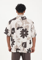 I'M BRIAN Camicia a manica corta bianca da uomo con stampa floreale CA3615 0028 I'M BRIAN 