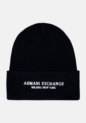 ARMANI EXCHANGE Berretto di lana nero da uomo con ricamo logo XM001637AF16950 UC001 ARMANI EXCHANGE 