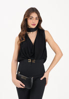ELISABETTA FRANCHI Top elegante nero da donna  in georgette di viscosa CA13461E2 110 ELISABETTA FRANCHI 