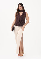 ELISABETTA FRANCHI Gonna lunga burro da donna con zip gioiello GO16561E2 193 ELISABETTA FRANCHI 