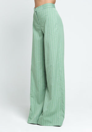 SANTAS Pantalone APPLE PIE verde da donna con motivo gessato PV25018 VERDE SANTAS 