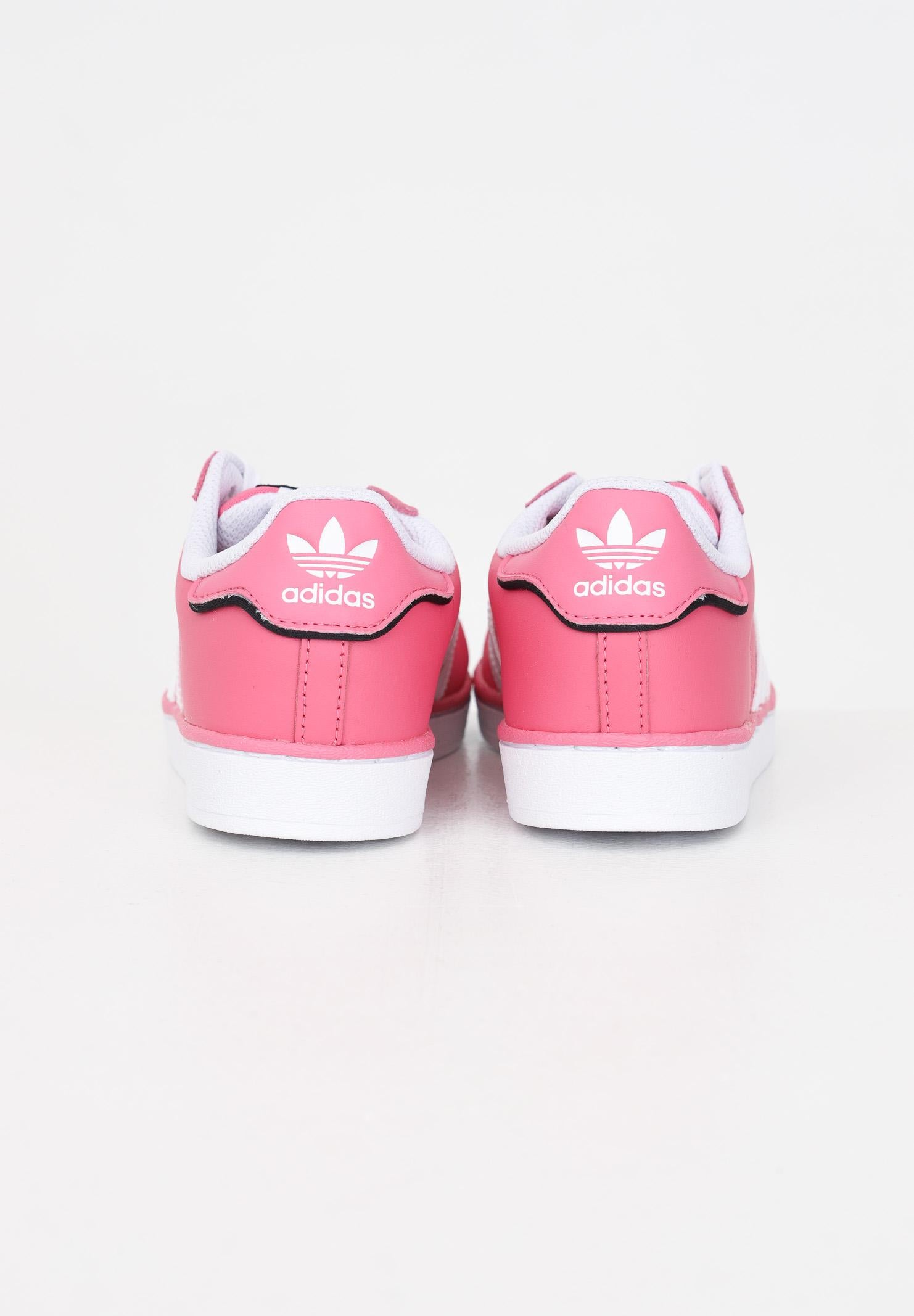 Sneakers SUPERSTAR C bambina bianche e rosa IE0857 . ADIDAS ORIGINALS 