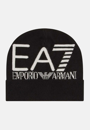 EA7 Berretto di lana nero da uomo con logo 7X000006AF11994 MC008 EA7 