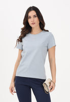 PINKO T-shirt a manica corta azzurro arona da donna con ricamo logo Love Birds 100355A339 E87 PINKO 