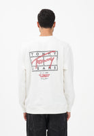 TOMMY JEANS Felpa girocollo bianca da uomo con stampa DM0DM22366 YBL TOMMY JEANS 