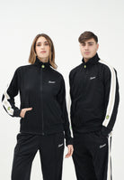 BARROW Felpa con zip nera per uomo e donna rifinita da bande a contrasto S5BWUAJK069 110 BARROW 