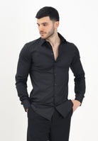 PATRIZIA PEPE Camicia a manica lunga nera da uomo 5C0017A01 K102 PATRIZIA PEPE 