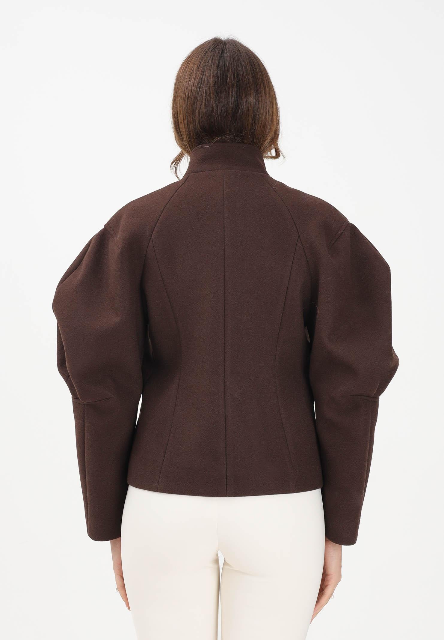 VICOLO Cappotto corto marrone da donna con maniche a sbuffo TF1543 MA VICOLO 