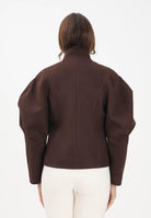 VICOLO Cappotto corto marrone da donna con maniche a sbuffo TF1543 MA VICOLO 