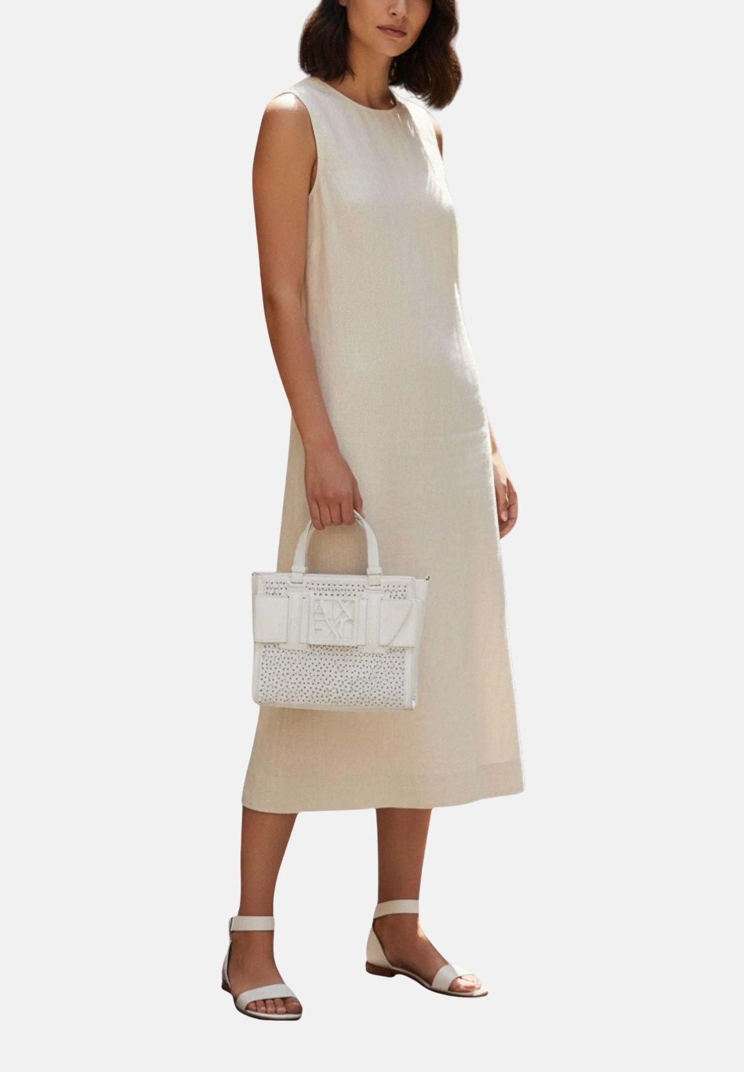 ARMANI EXCHANGE Borsa a mano bianca da donna con fibbia logo XW000392AF22626 U0011 ARMANI EXCHANGE 