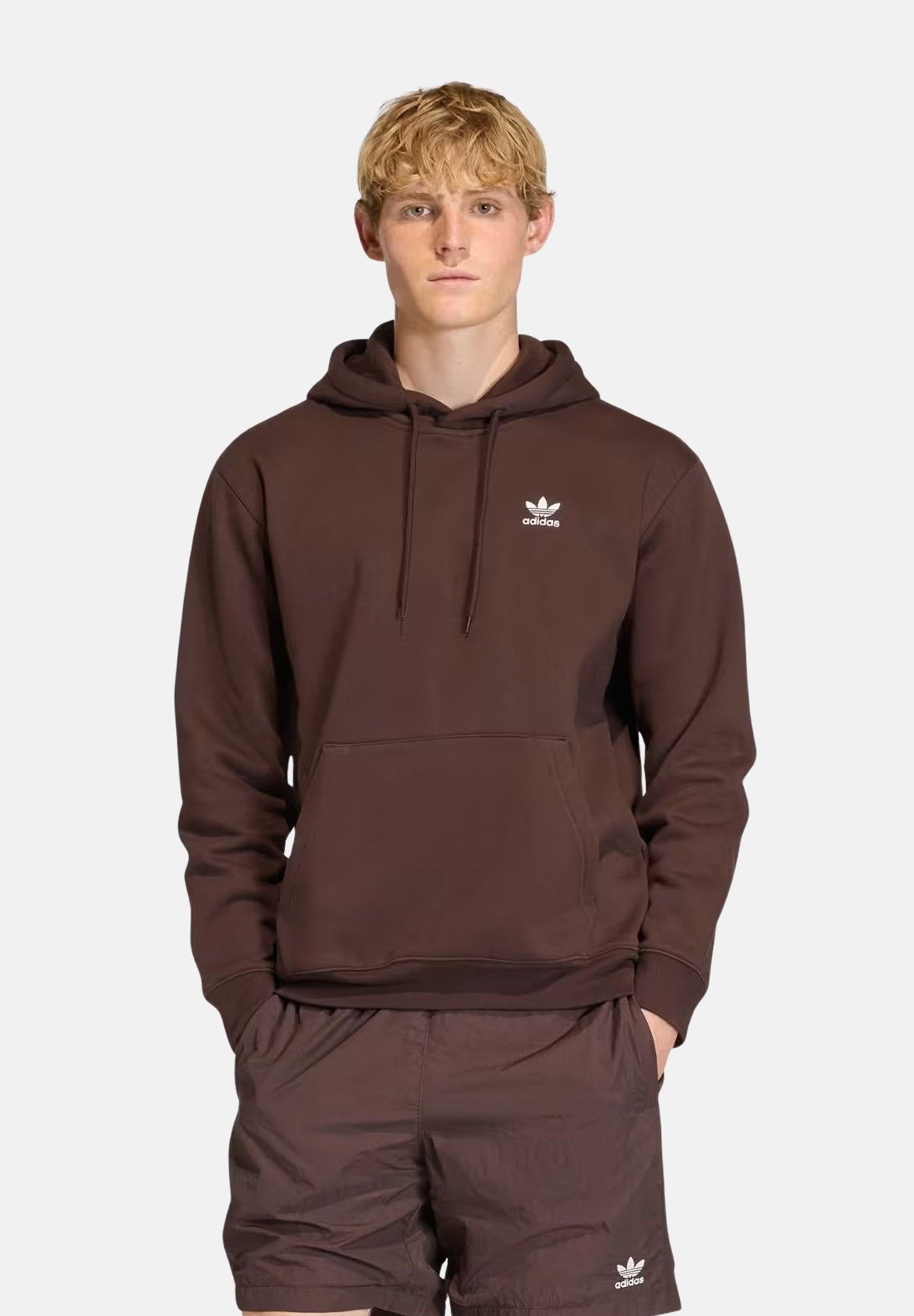 ADIDAS ORIGINALS Felpa con cappuccio Trefoil Essentials Loose marrone da uomo KE1139 . ADIDAS ORIGINALS 