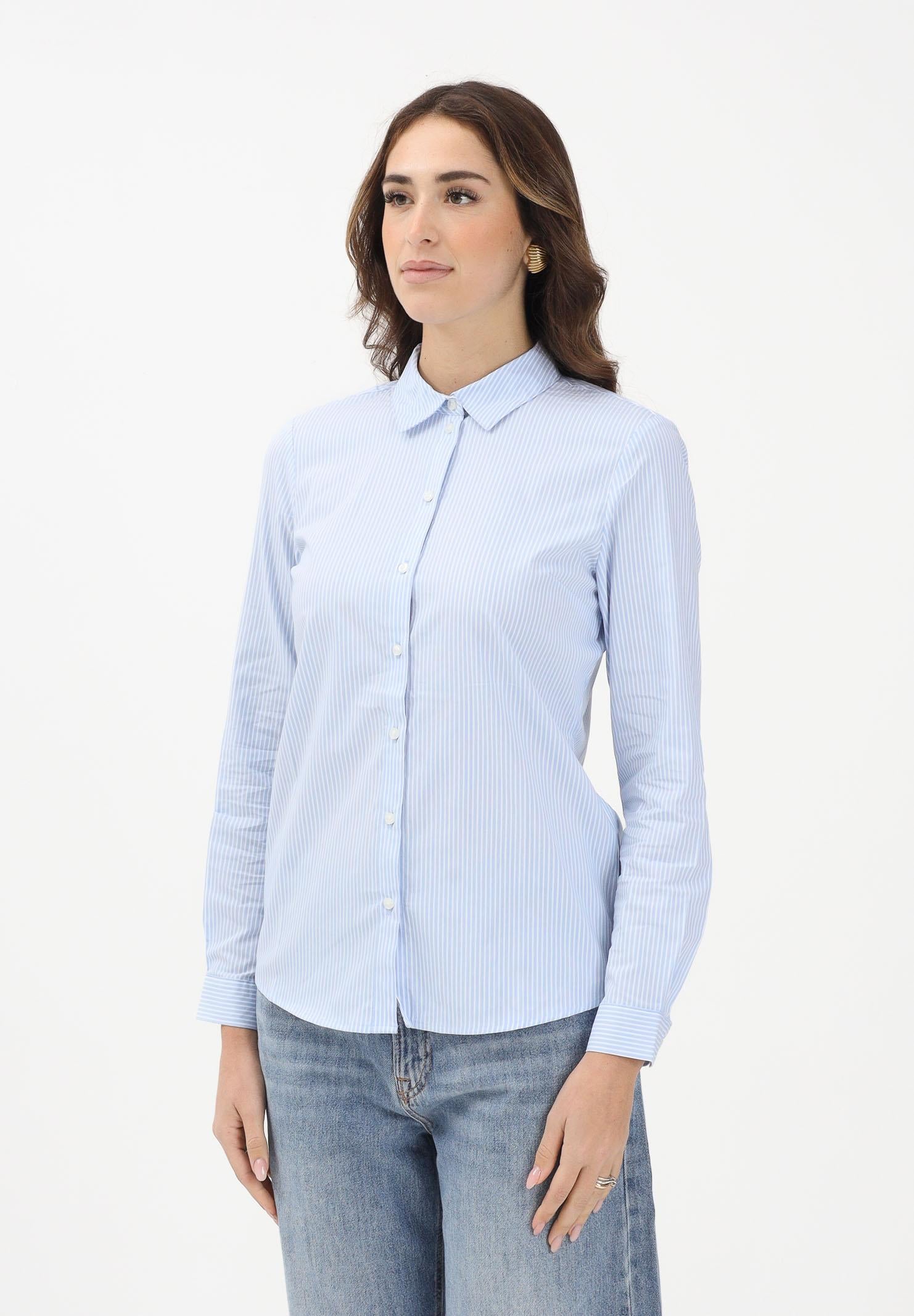 JDY Camicia a manica lunga da donna realizzata in tessuto azzurro chiaro con sottile motivo a righe 15149877 CABLWI JDY 