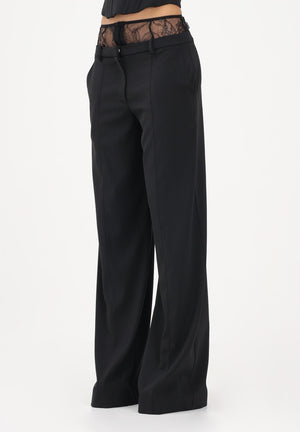 PATRIZIA PEPE Pantalone elegante nero da donna con vita in pizzo 8P0769A6F5 K103 PATRIZIA PEPE 