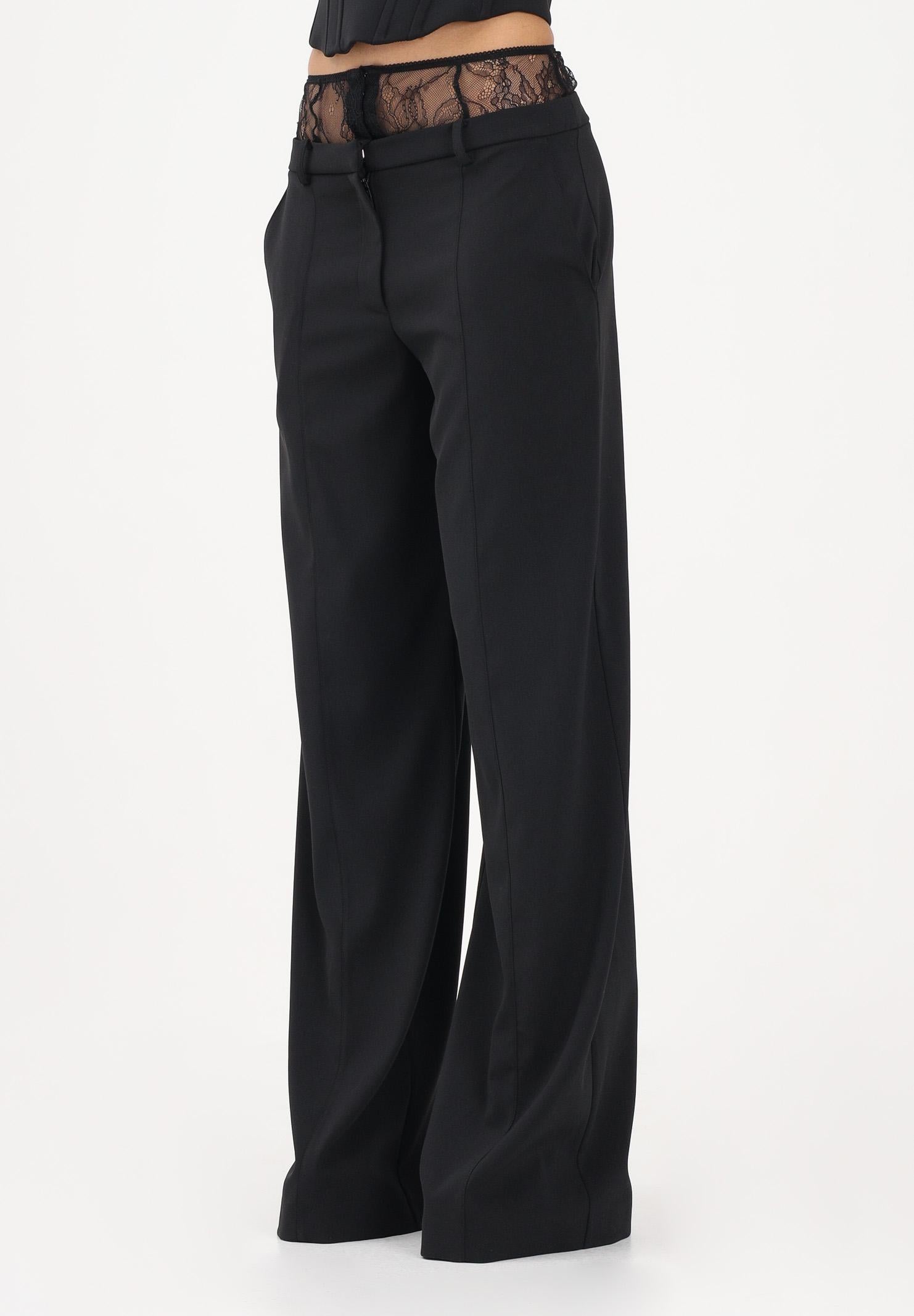 PATRIZIA PEPE Pantalone elegante nero da donna con vita in pizzo 8P0769A6F5 K103 PATRIZIA PEPE 