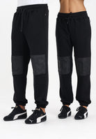 GCDS Pantalone sportivo nero per uomo e donna con inserto e logo B1XM3003JI1 99 GCDS 