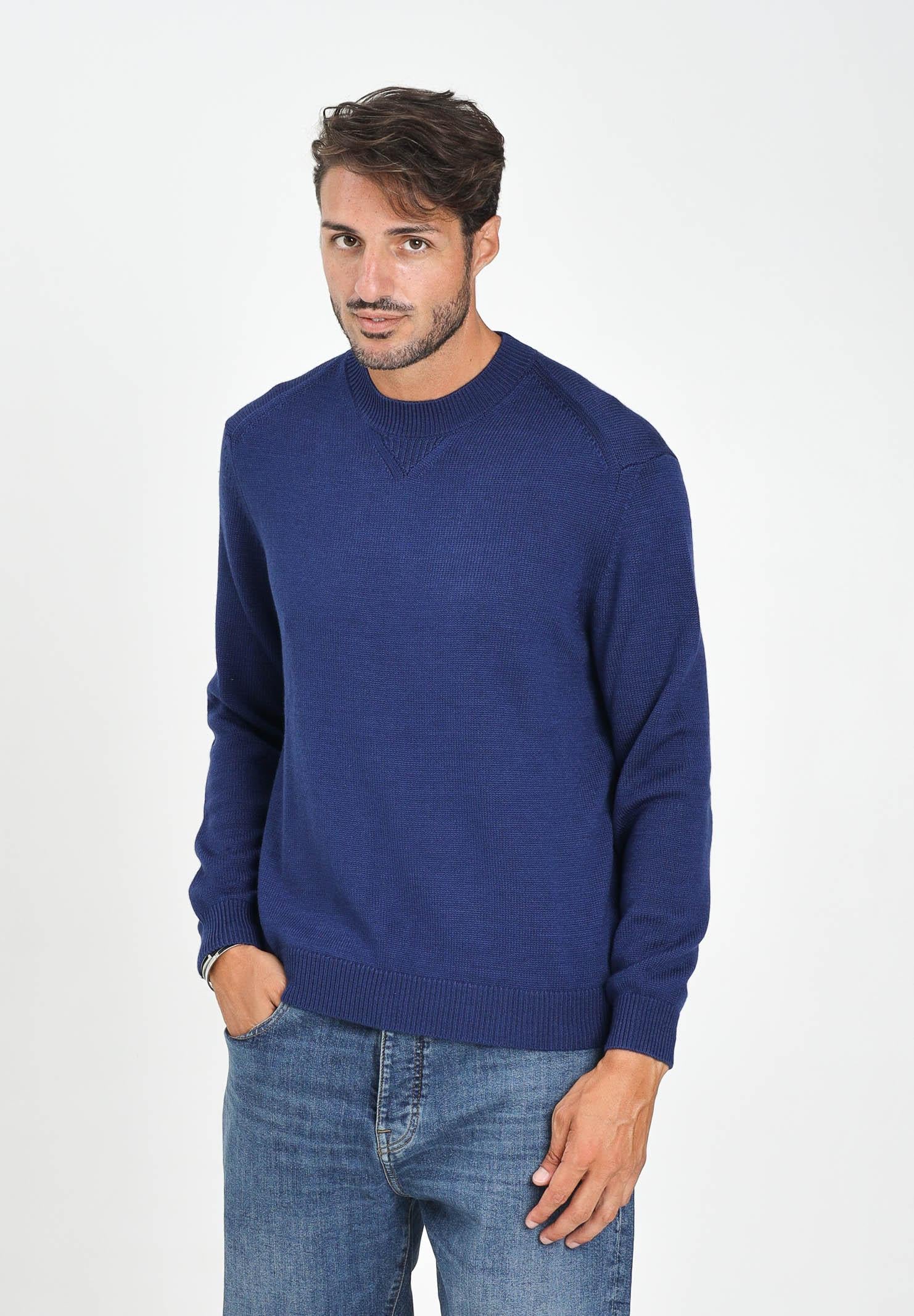 ARMANI EXCHANGE Maglioncino girocollo blu da uomo realizzato in maglia rasata a punto fine XM001916AF14008 O7003 ARMANI EXCHANGE 