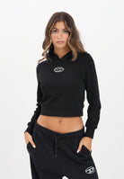 DIESEL Felpa con cappuccio nera per donna, ragazze e bambine rifnita da logo J02416KYAX3 K900 DIESEL 