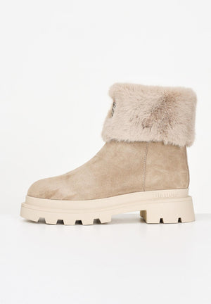 BLAUER Stiali beige da donna con pelliccia e logo F5KIMMEL10SUE BEI BLAUER 