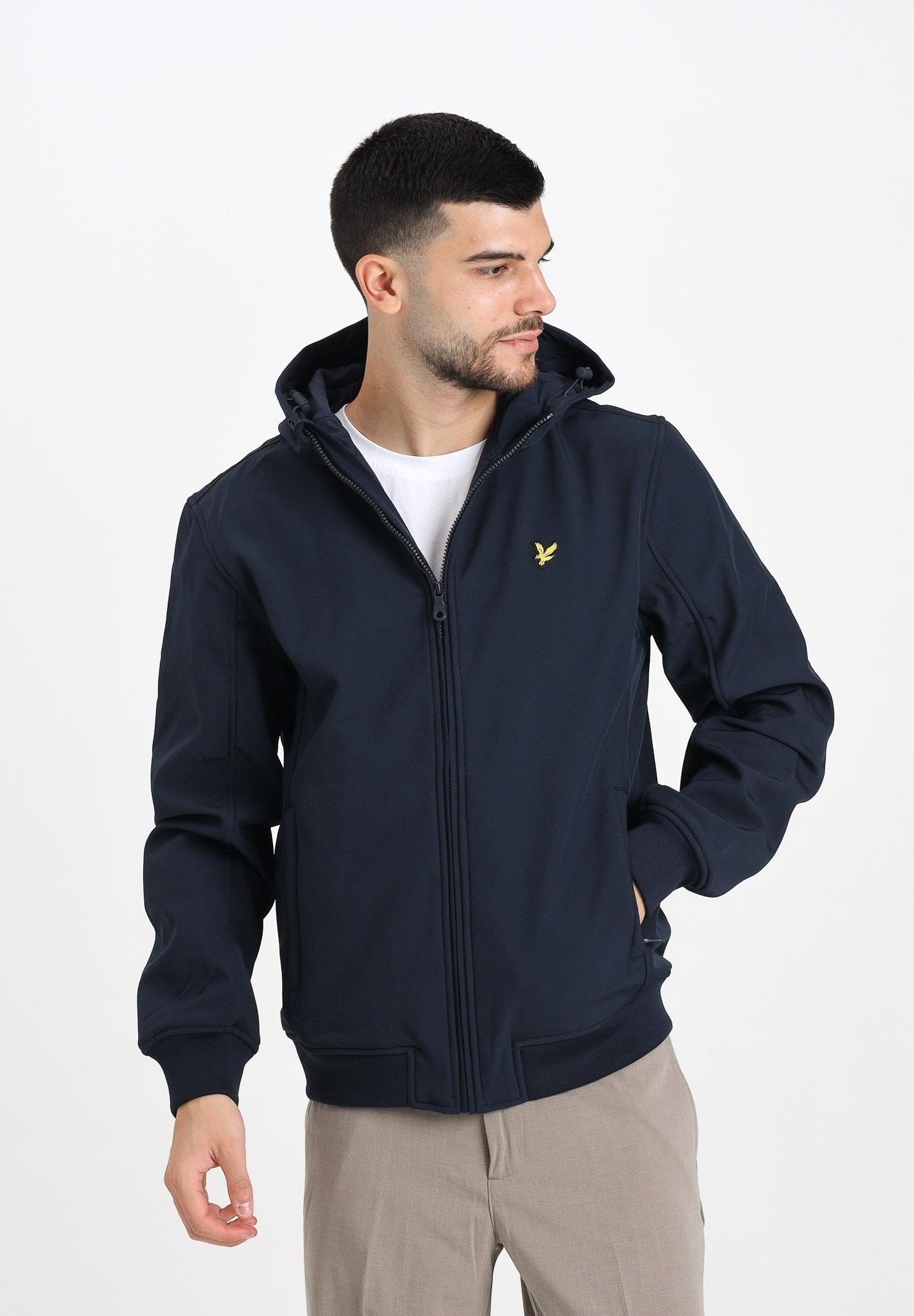 LYLE & SCOTT Giacca softshell foderata in pile blu da uomo JK2110V Z271 LYLE & SCOTT 