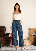 ADIDAS ORIGINALS Jeans Monogram All Over Print in denim medio da uomo JY2993 . ADIDAS ORIGINALS 