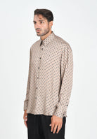 I'M BRIAN Camicia a manica lunga beige da uomo con fantasia CA3432 0028 I'M BRIAN 