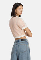 ADIDAS ORIGINALS Camicia crop SUMMER GLOW STRIPED rosa da donna KY8140 . ADIDAS ORIGINALS 